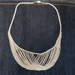 Sterling silver 14" mesh choker necklace